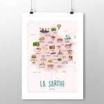affiche  La Sarthe Carte  2