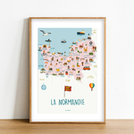 Affiche Carte de la Normandie
