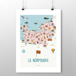 affiche Carte de la Normandie 2