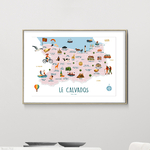 Affiche Carte Le Calvados