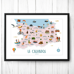 Affiche Carte du Calvados 2