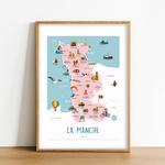 Affiche Carte de La Manche nouvelle