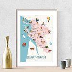 affiche Carte de la charente Maritime