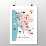 affiche Carte de la Charente Maritime 2