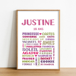 Affiche justine rose