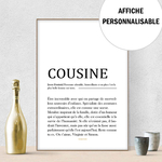 affiche cousine personnalisable