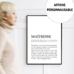 affiche maitresse personnalisable