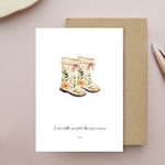carte Je vais cueillir une petite fleur pour maman