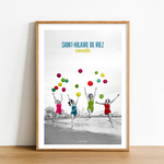 Affiche Colors plage personnalisable ballon