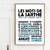 affiche les mots de la sarthe noir et bleu