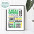 Affiche Les mots de la capoeira jaune et vert sticker