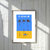 affiche lacanau sur jaune et bleu