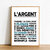 Affiche L'argent noir et bleu