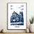 affiche Carhaix Eglise Saint-Trémeur Bleue gravure