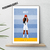 affiche personnalisable femme basket noir