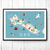 Affiche Ile de Ré Carte Maps NOUVEAU