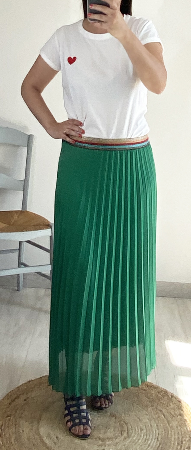 jupe plissée verte