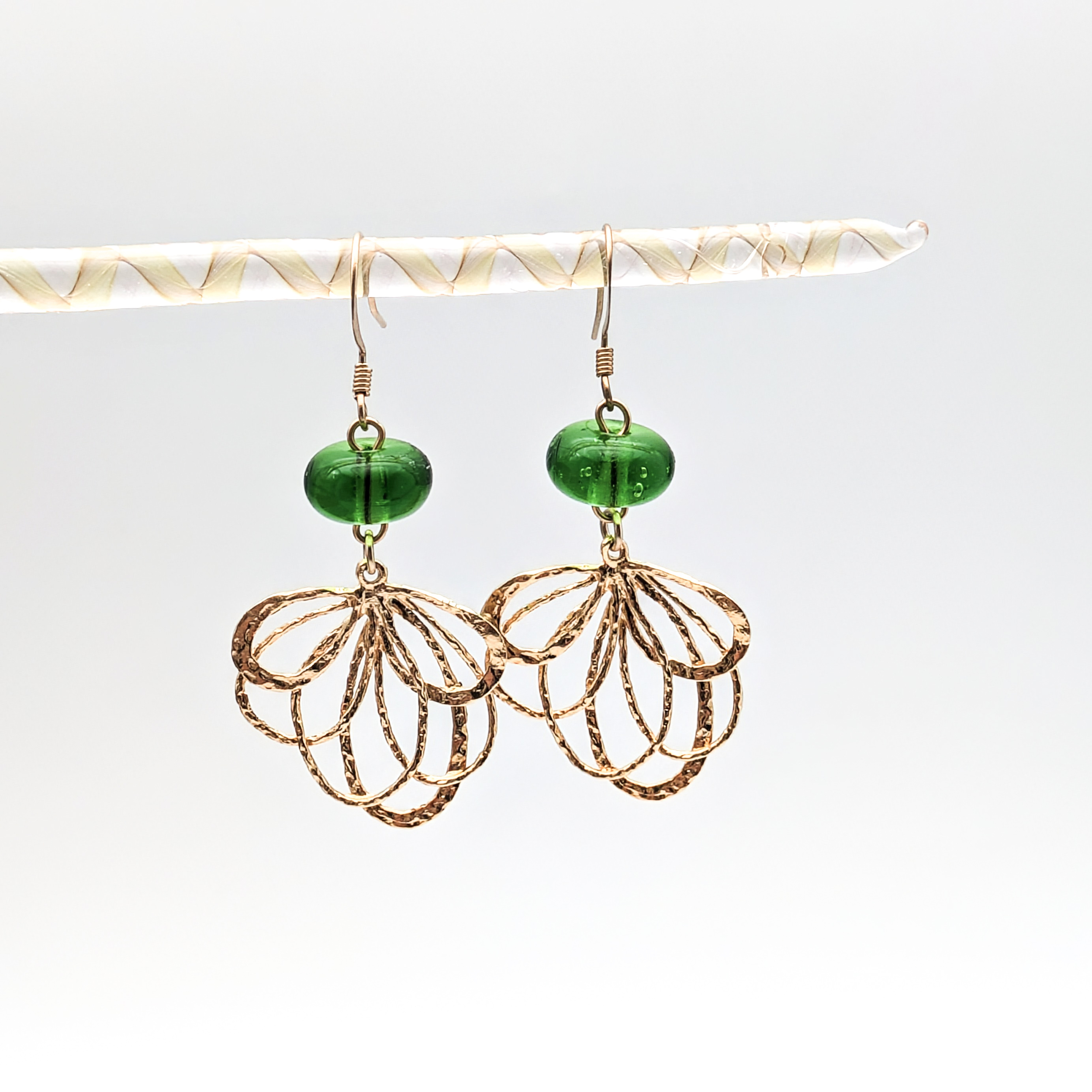 Boucles doreilles vert - Sébastien Garrigue