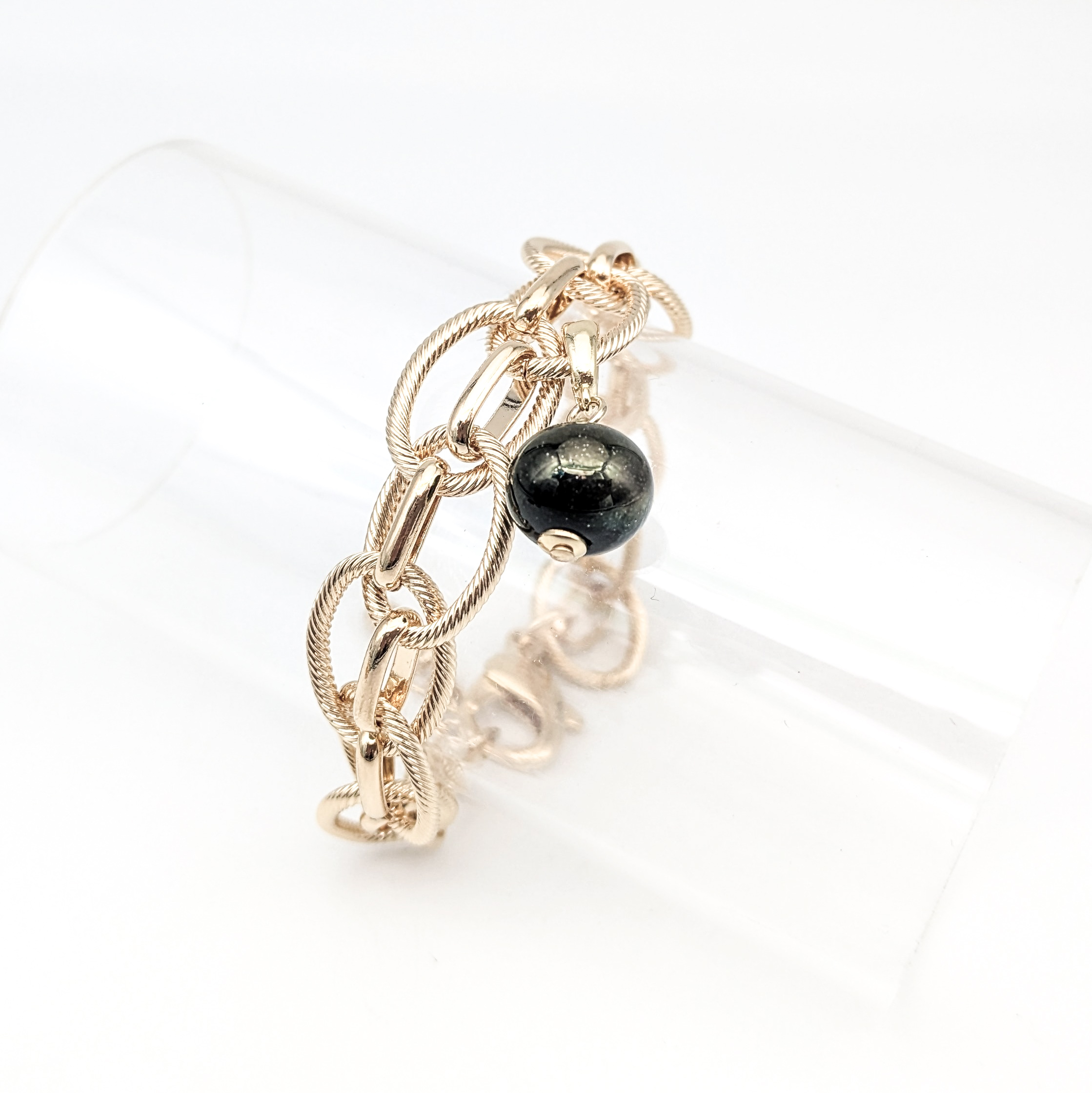 Bracelet oval ray 3 forêt d'or