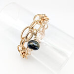 Bracelet oval ray 3 nuit d'or.2