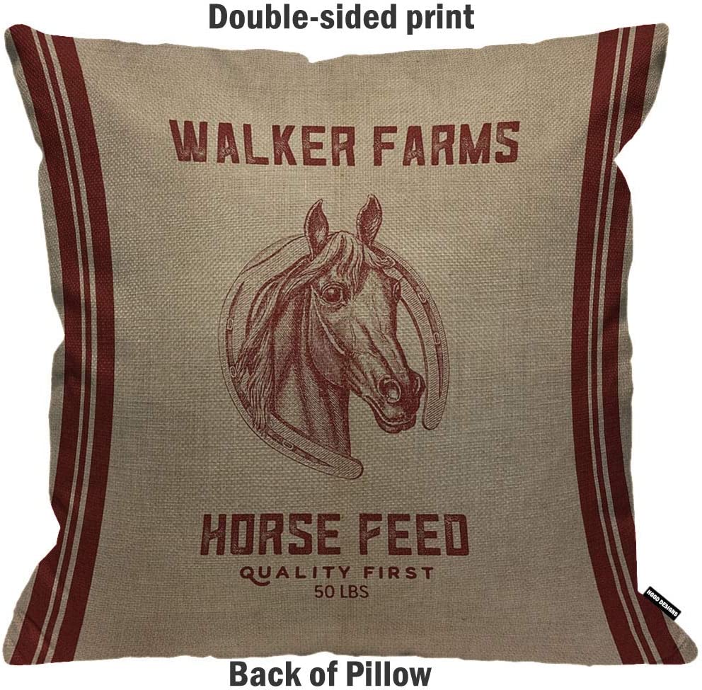 HGOD DESIGNS Housses de Coussin Walker en toile de jute Oreillers 45x45