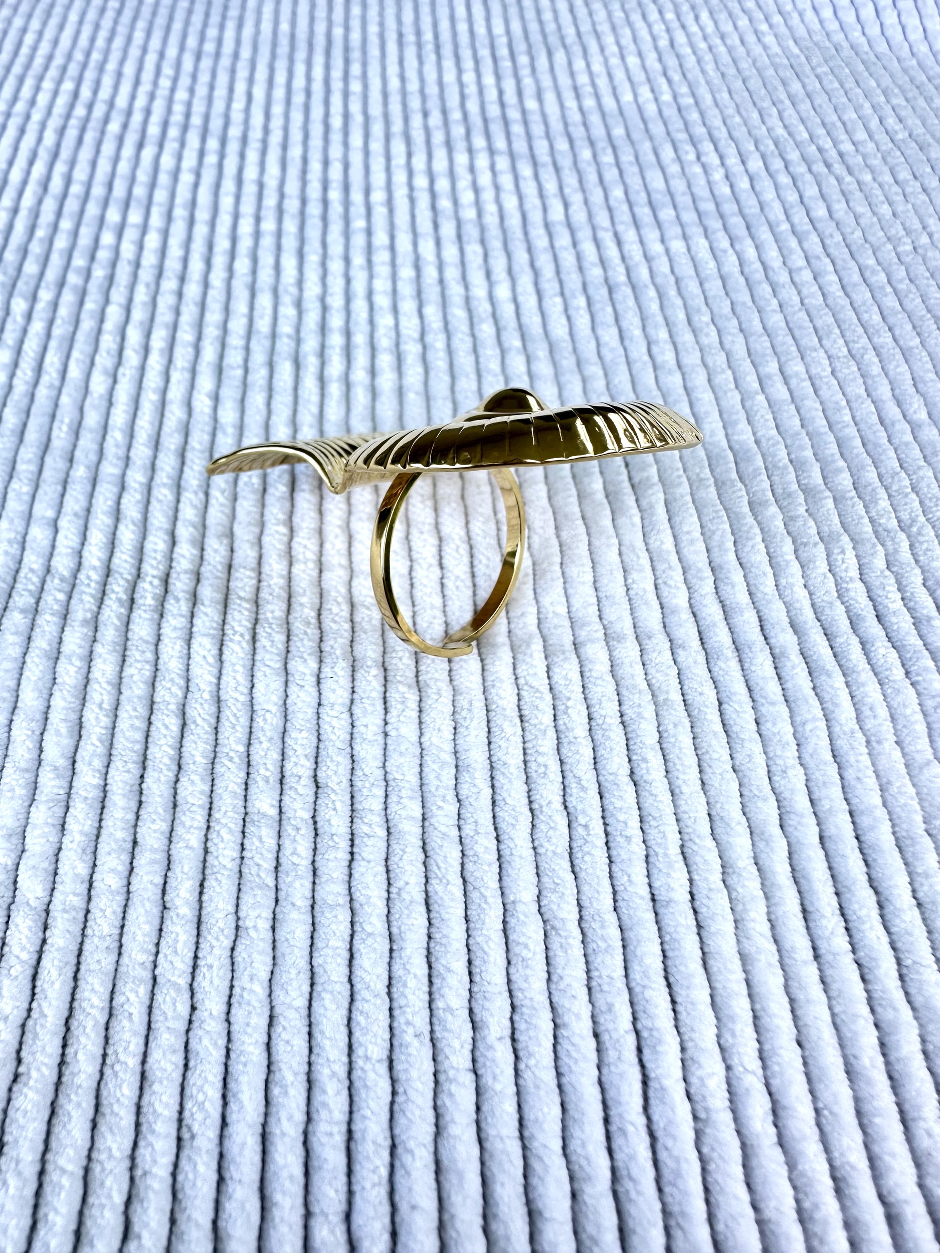 Bague réglable en forme de coquillage, en acier inoxydable hypoallergénique, grosse bague en forme de coquillage