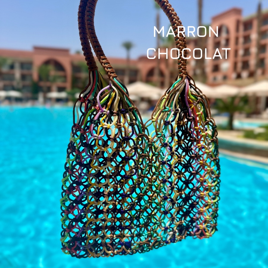 Sac filet marron fabriqué à la main