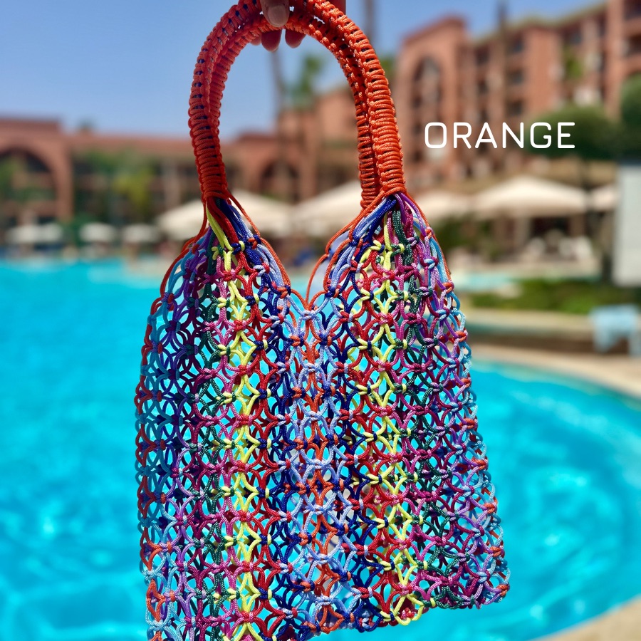 Sac filet fabriqué à la main multicouleur