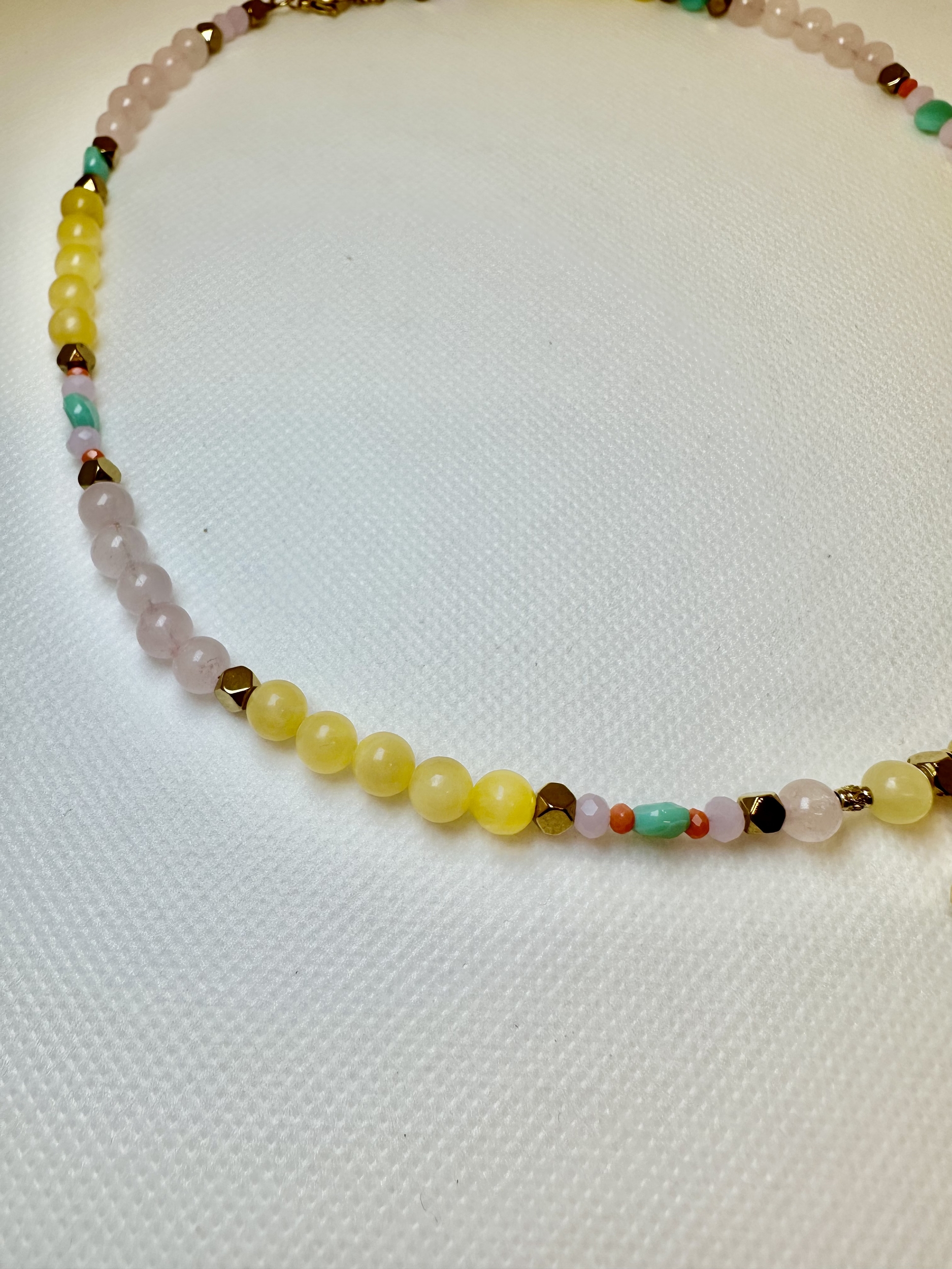Collier en quartz rose pas cher