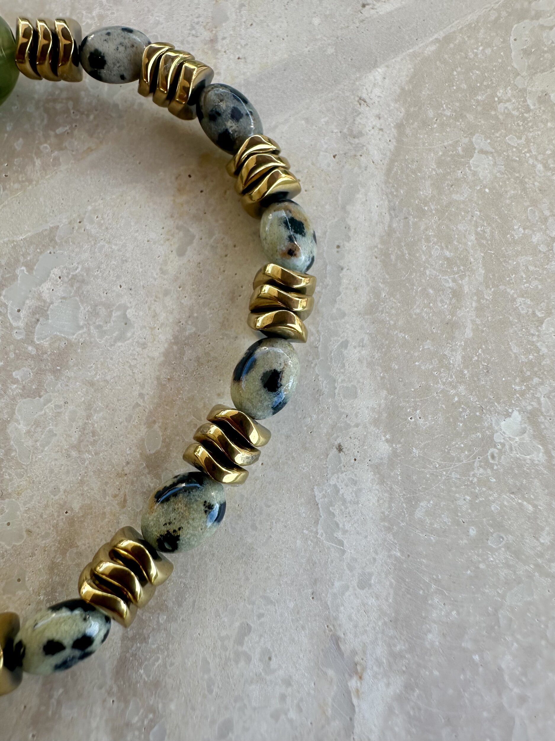 Bracelet en perle de jaspe dalmatien Influence Maryva