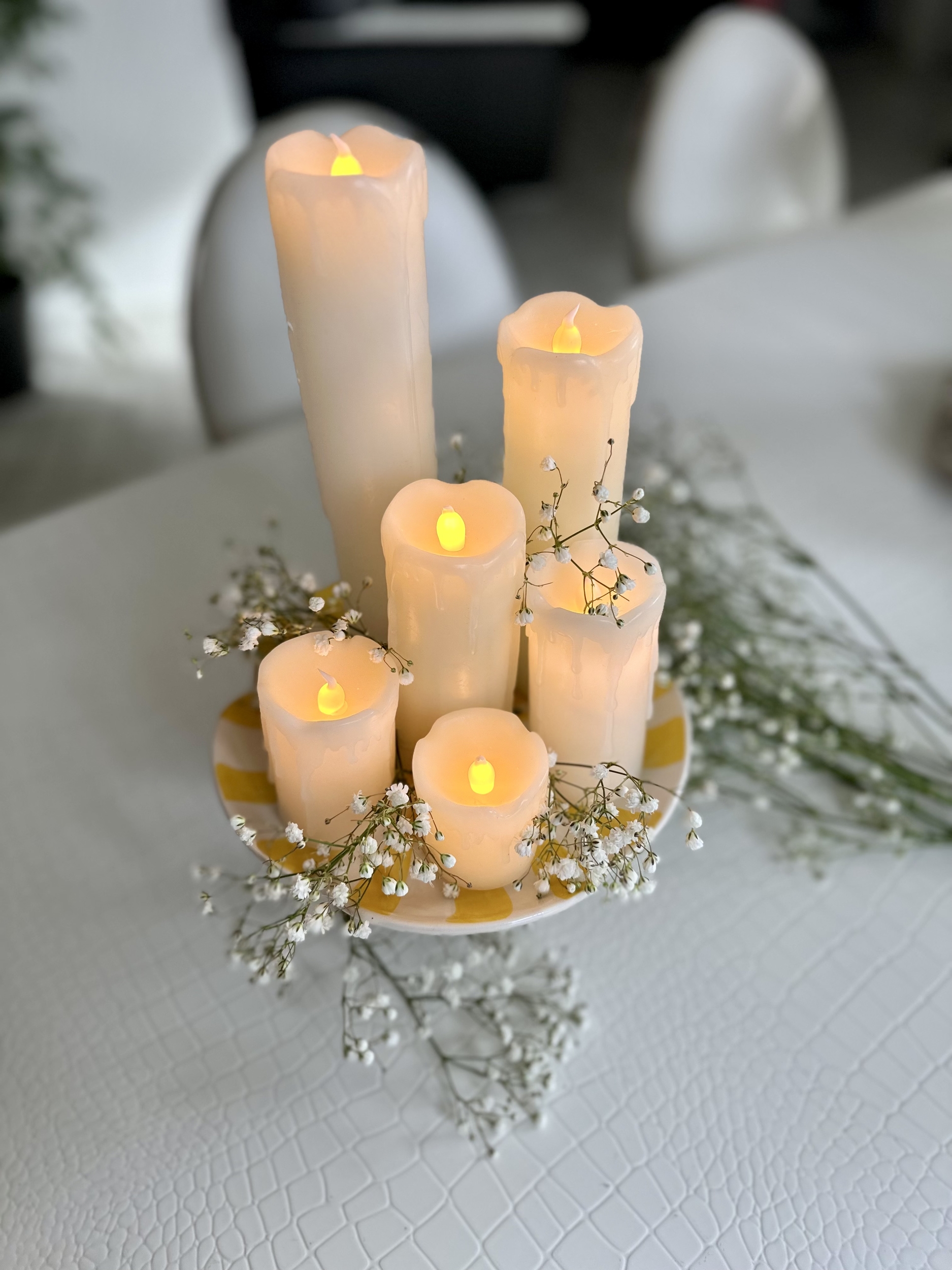 bougie en vrai cire à pile LED lot de 6