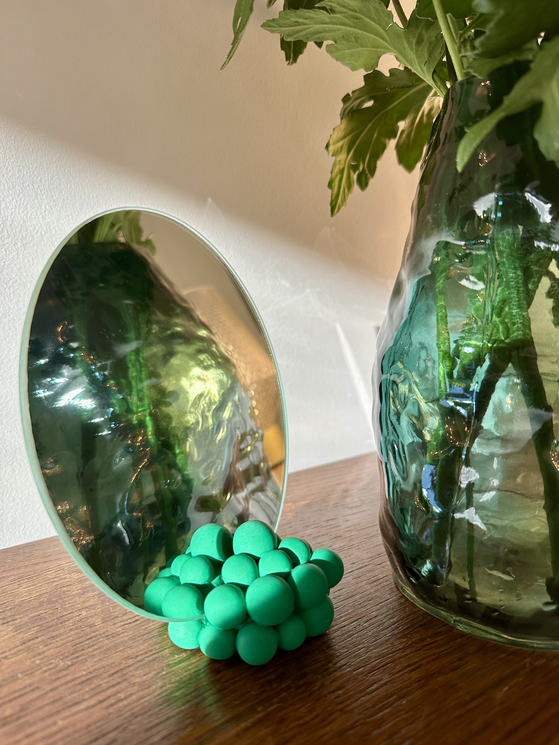Miroir vert design décoration original fait à la main