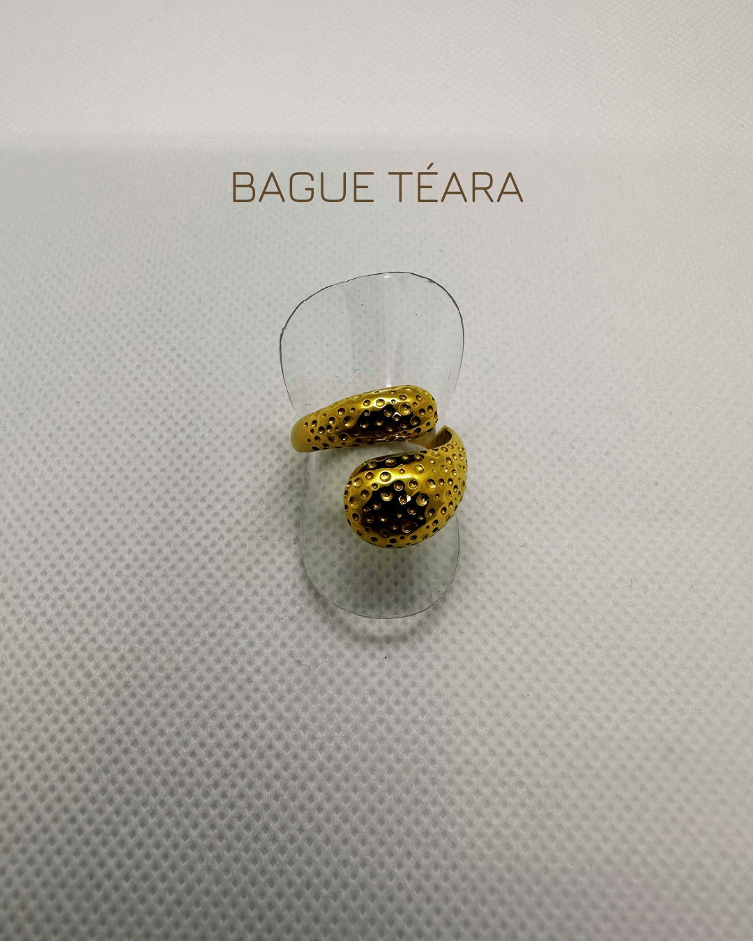 Bague fantaisie en acier inoxydable qui est réglable pour petit et gros doigts, bague en forme de goutte