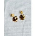 Grosse boucle d'oreille en acier inoxydable pas cher, boucles d'oreilles avec des soleils, hypoallergénique, concept store Influence Maryva, magasin de décoration dans l'ain, bijouterie Lagnieu, création artisanale ain