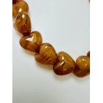 Collier pas cher avec des coeurs marron et doré