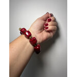 Bracelet avec des gros cubes pas cher couleur bordeaux