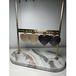 Boucle d'oreille fait main couleur doré ou noir en forme de coeur