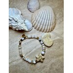 Bracelet avec breloque en céramique, bracelet en coquillage