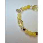 Bracelet élastique en pierre jaune
