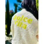 Gilet sans manche pas cher fluo avec écriture dans le dos