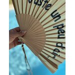 Eventail à paillettes et lanières avec un message fun