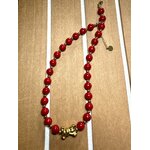 Collier-stone-en-perles-bordeaux-nounours-dore
