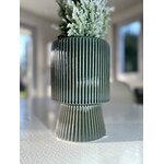 Pot design pour plante strié zébrure gris et vert ou noir