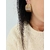 Boucle d'oreille caramel rayures beige et marron et doré