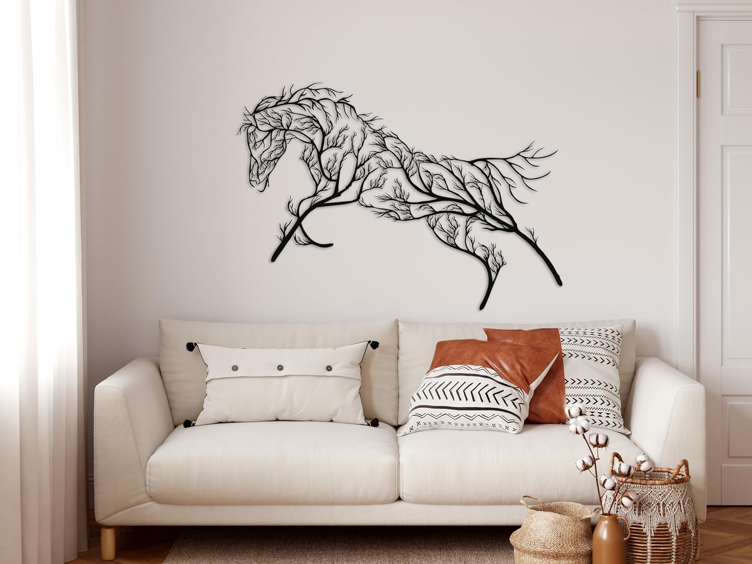 Décoration Murale Métal Cheval - Style Ferme Rétro, 15x30 Cm, Finition Vieillie, Pour Salon, Chambre, Salle De Bain