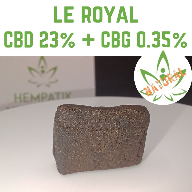 Résine - LE ROYAL NATURAL - 23% CBD   0.35% CBG - morceau