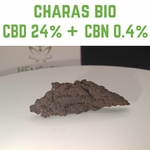 Résine CHARAS BIO - 24% CBD 0.4% CBG -  morceau