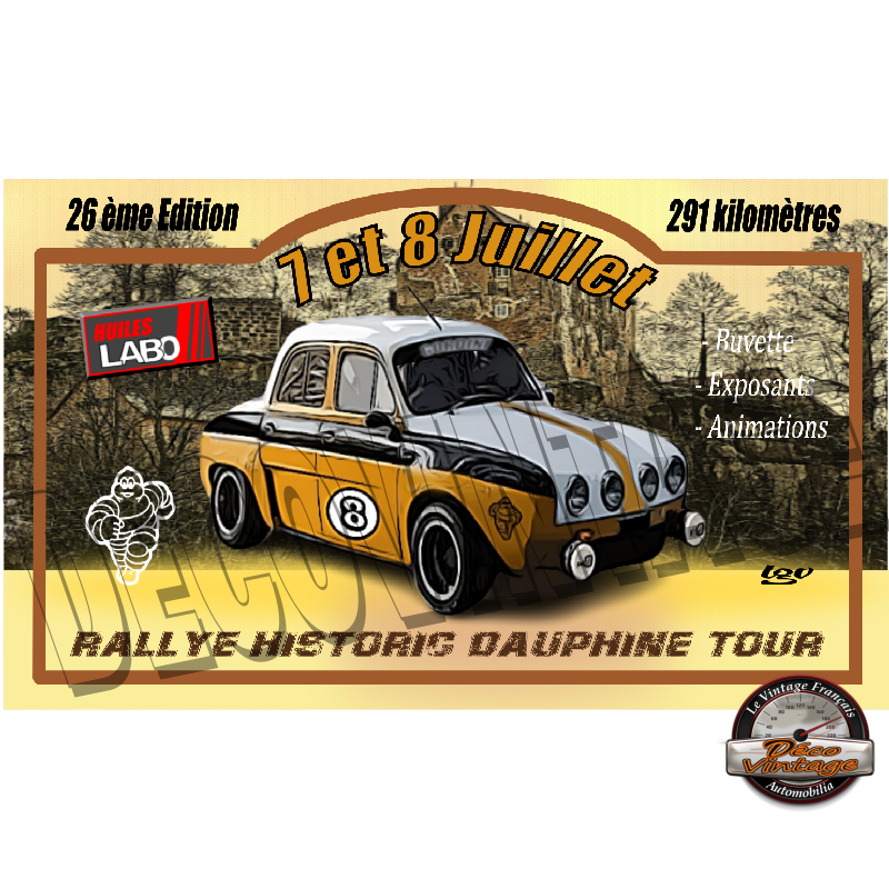 Plaque Dauphine rallye Nos exclusivités/Plaques vintage decovintage