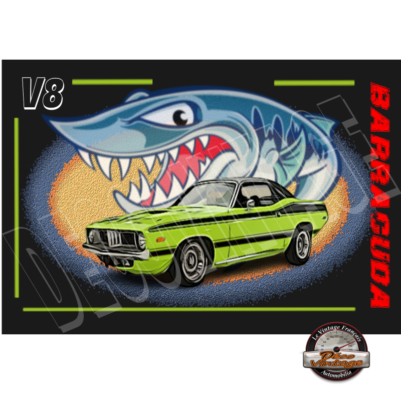 plaque métal plymouth barracuda 20x30 cm