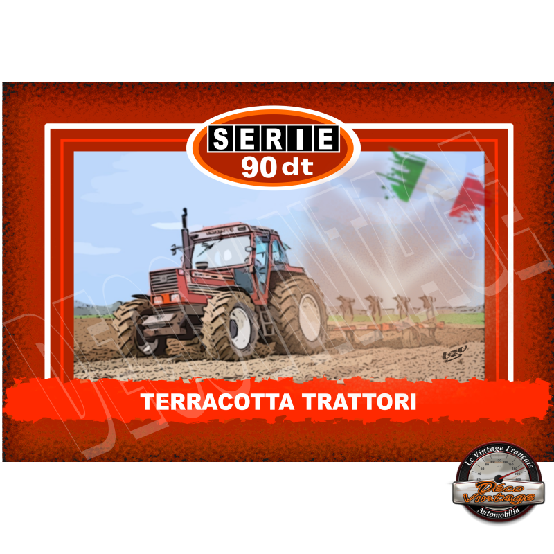 plaque métal tracteur fiat serie 90 30x40 cm